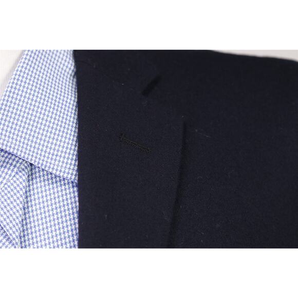 Uniqlo Men's Wool Fleece Slim Fit Navy Blue Blazer Gold Buttons Small 38S - Picture 5 of 8